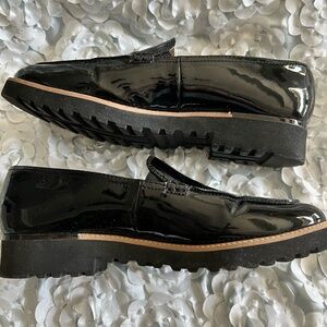 Franco Sarto Cypress Shiny Black Patent Loafers W10M